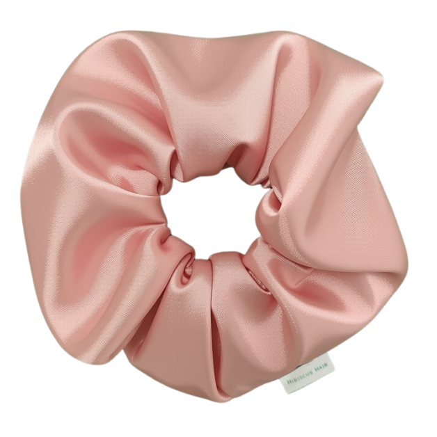 Hibiscus Hair Satin Scrunchie - Hibiscus Blush