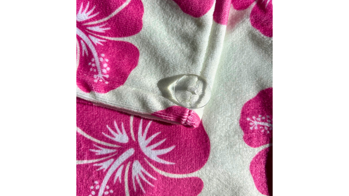 Microfibre Hair Wrap - Hibiscus White