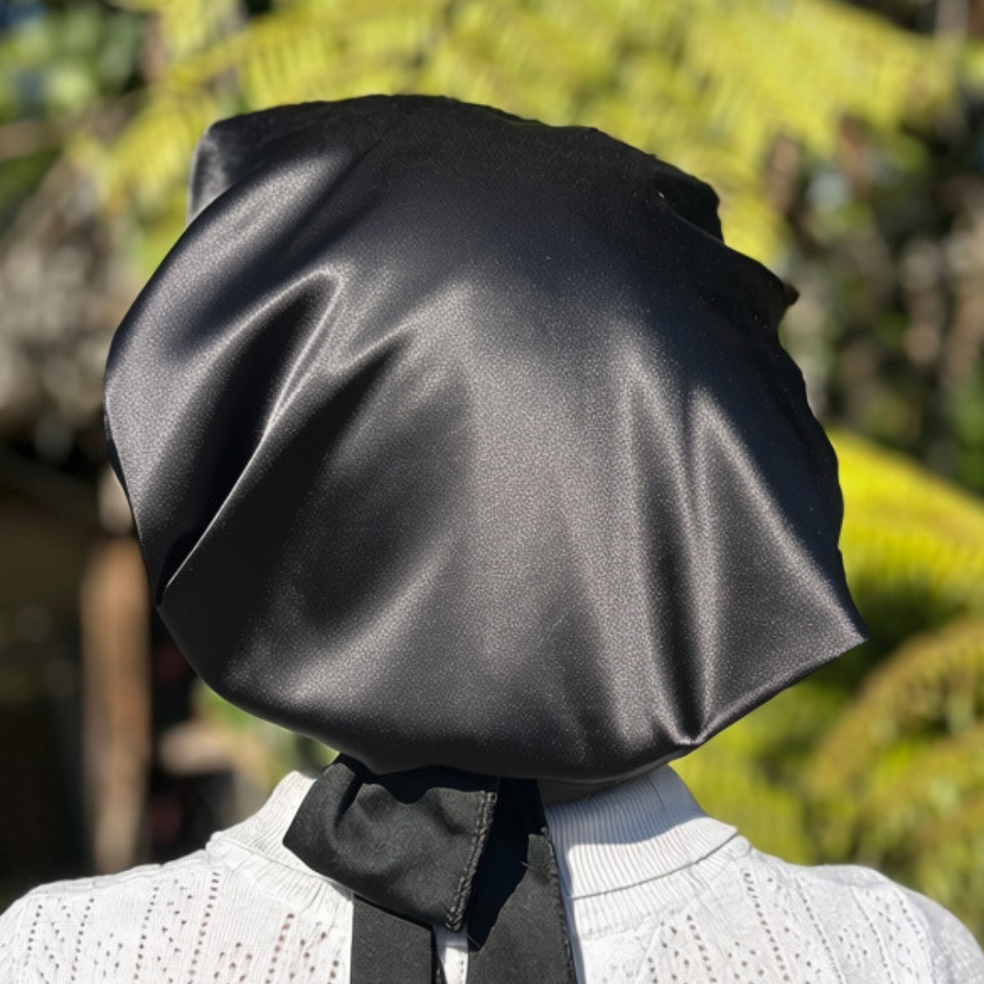 Satin Sleep Bonnet - Midnight Black