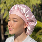 Satin Sleep Bonnet - Hibiscus Blush