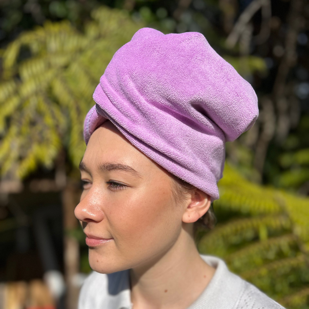 Microfibre Hair Wrap - Hibiscus Purple